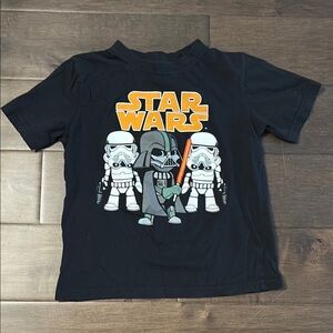 4/$20 Star Wars Kids Tee with Darth Vader and Stormtroopers - Black and Orange
